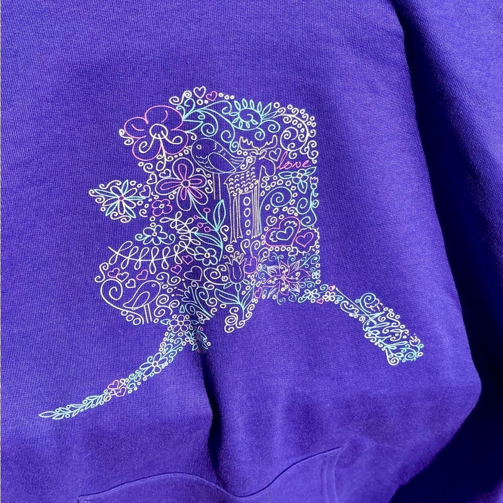 Purple Alaska Hoodie with Floral Design - Picture 3 of 4